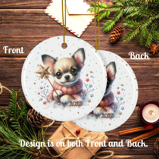 Charming Chihuahua Ceramic Ornament β Dog Holiday Decoration
