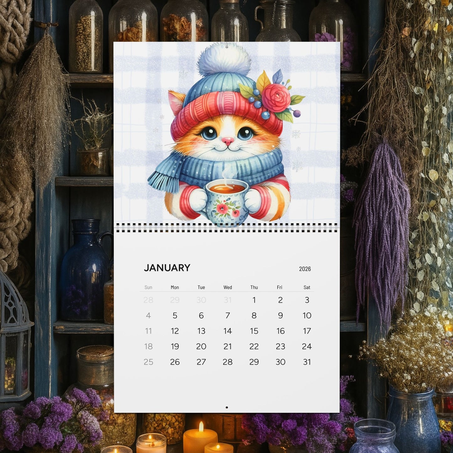 Wall Calendar Cats for the Seasons 2026