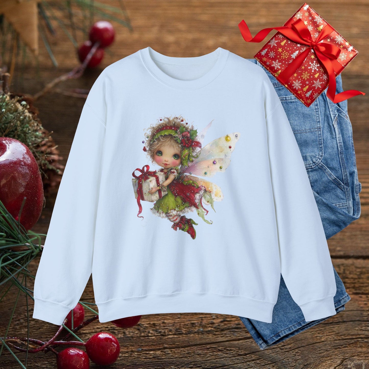 Christmas Fairy Sweatshirt – Whimsical Fairycore Holiday Pullover for Cozy Winter Days
