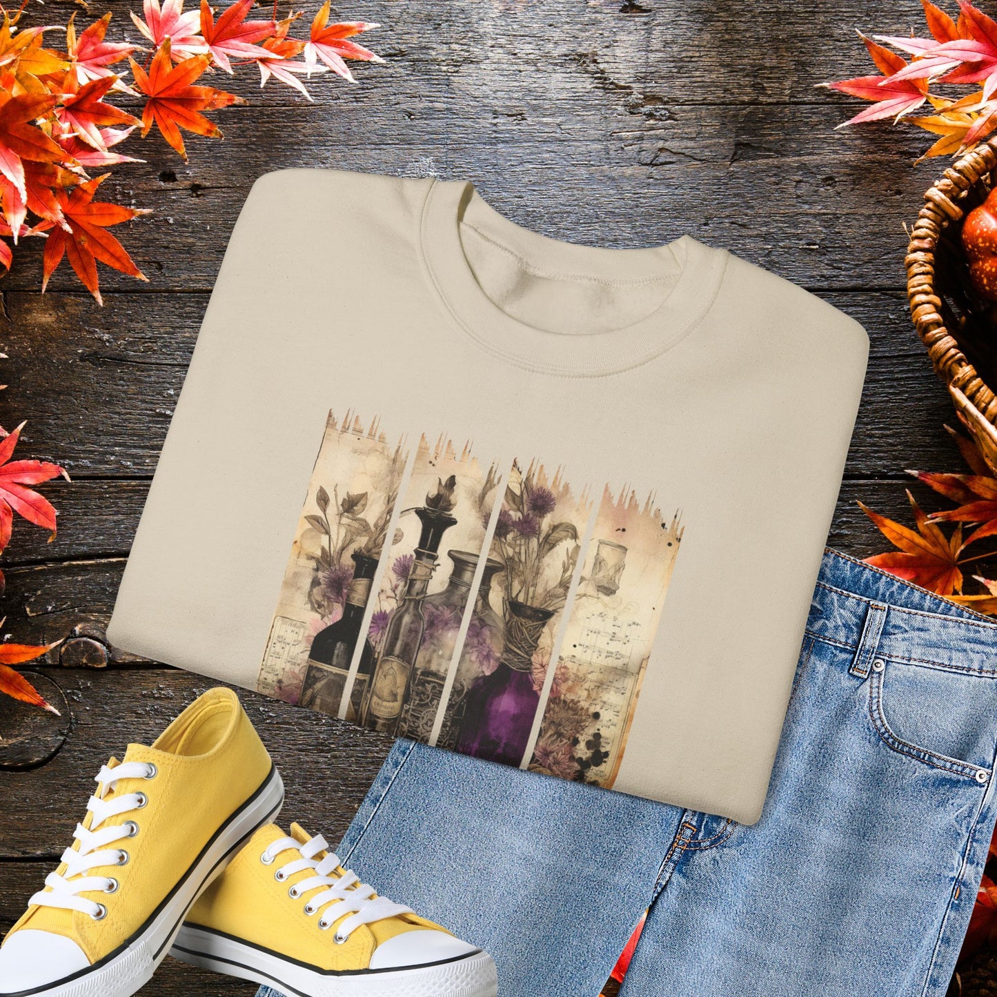 Witchy Potion Bottles Sweatshirt | Gothic Halloween Crewneck