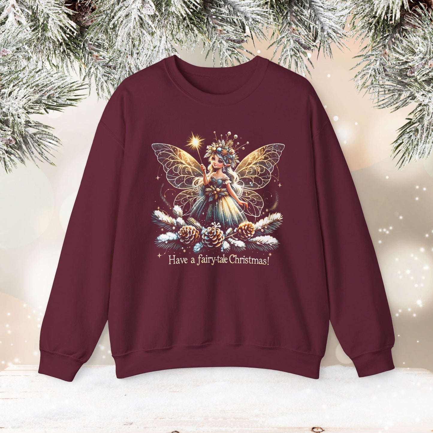 Fairy-Tale Christmas Sweatshirt – Enchanted Fairycore Holiday Pullover for Cozy Winter Magic