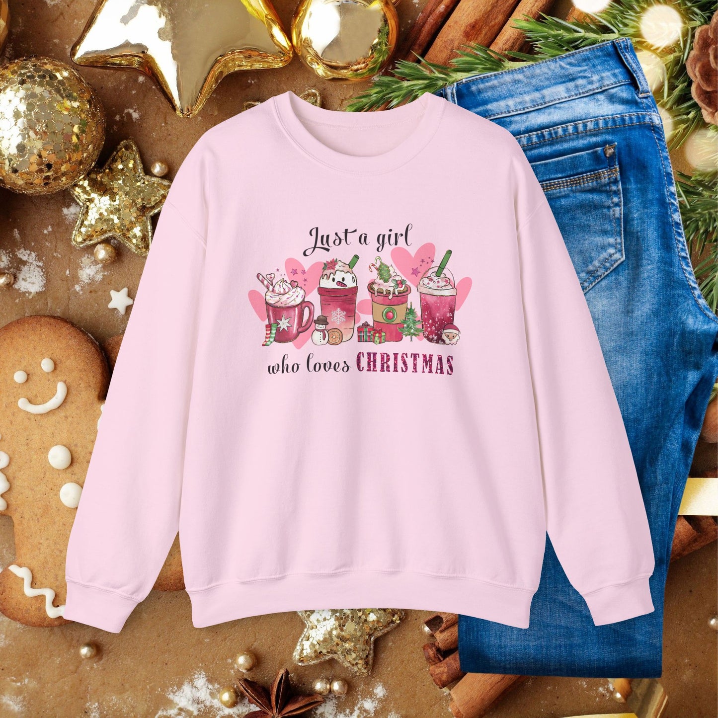 Christmas Gnome Crewneck Sweatshirt - "Just a girl who loves Christmas