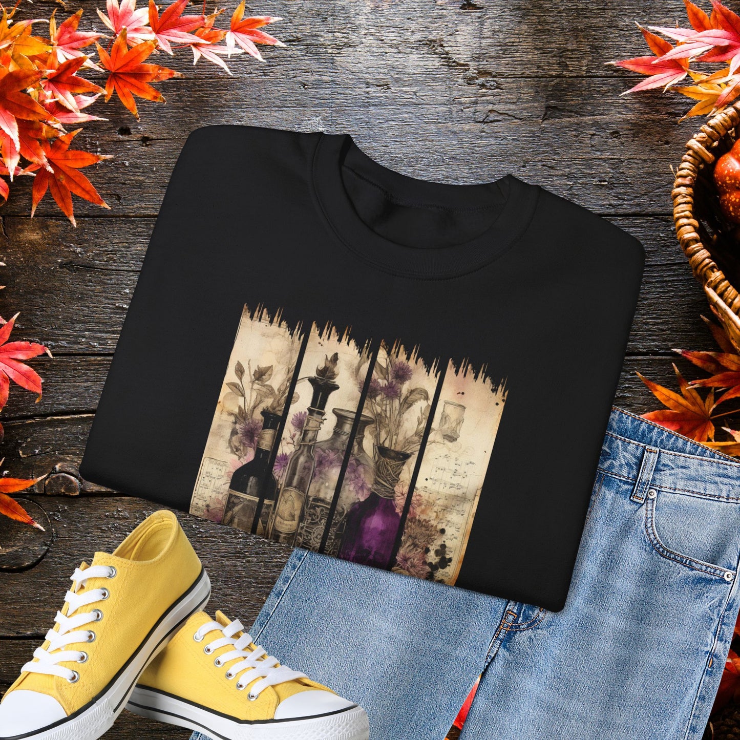 Witchy Potion Bottles Sweatshirt | Gothic Halloween Crewneck