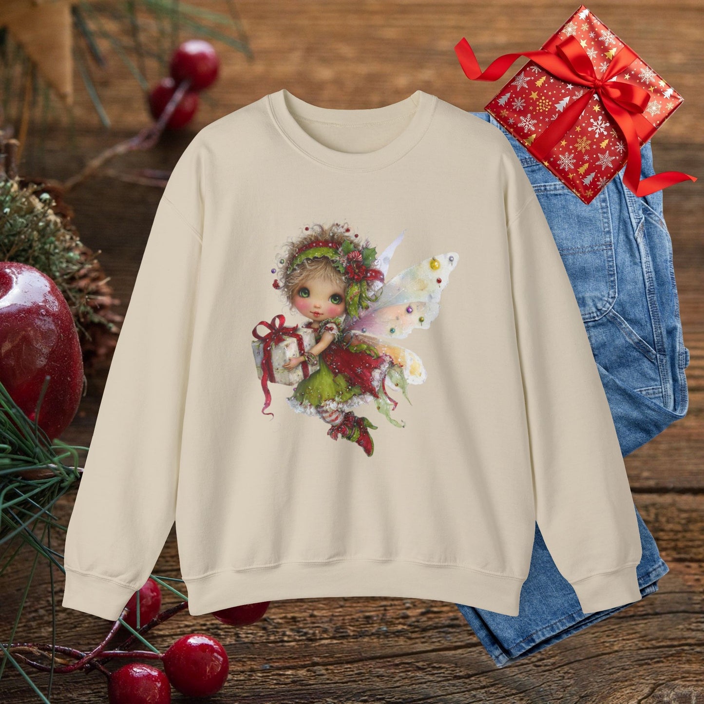 Christmas Fairy Sweatshirt – Whimsical Fairycore Holiday Pullover for Cozy Winter Days