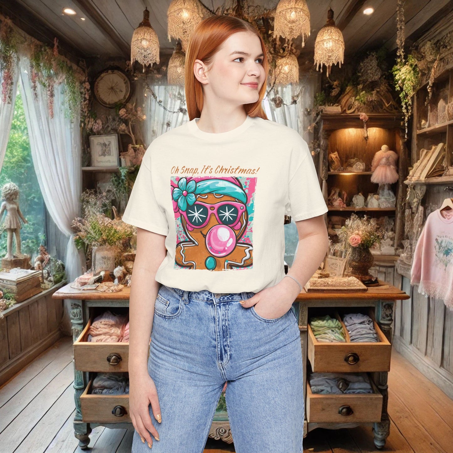 Oh Snap It’s Christmas! Gingerbread Girl Graphic Tee