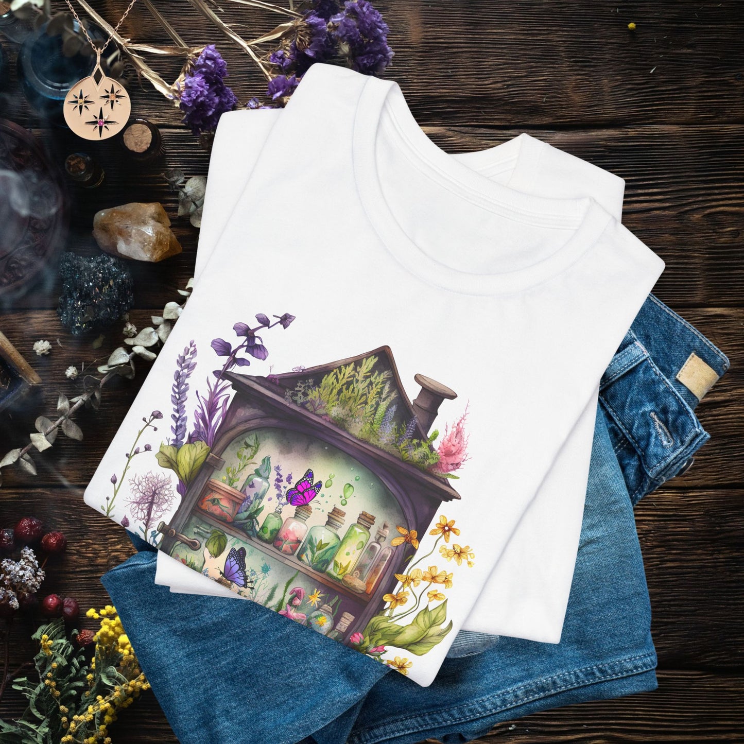 Fairy Garden Tee — Whimsical Floral Apothecary Shirt