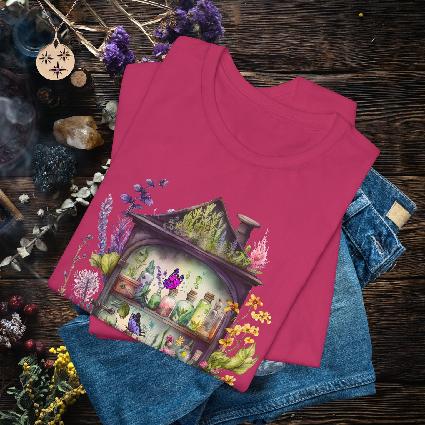 Fairy Garden Tee — Whimsical Floral Apothecary Shirt