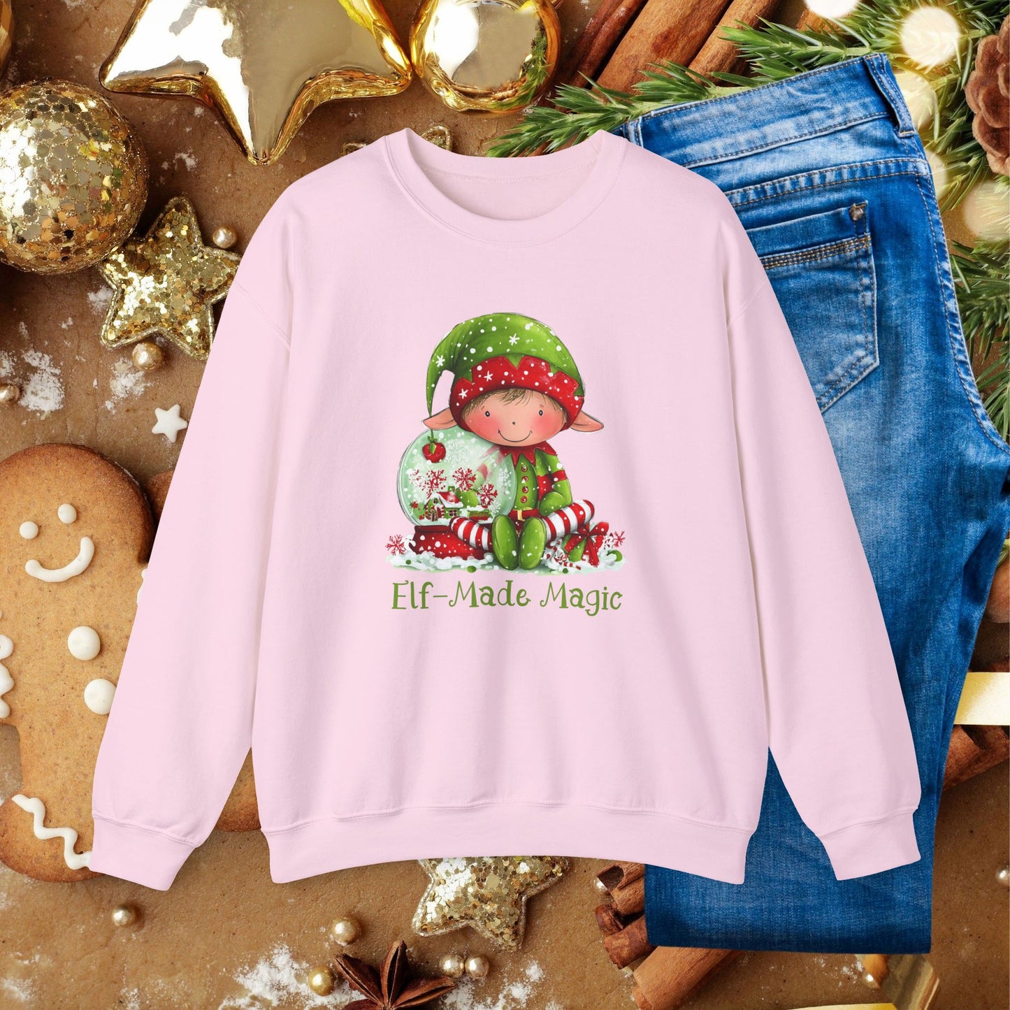Elf-Made Magic Sweatshirt — Cute Christmas Elf Holiday Crewneck