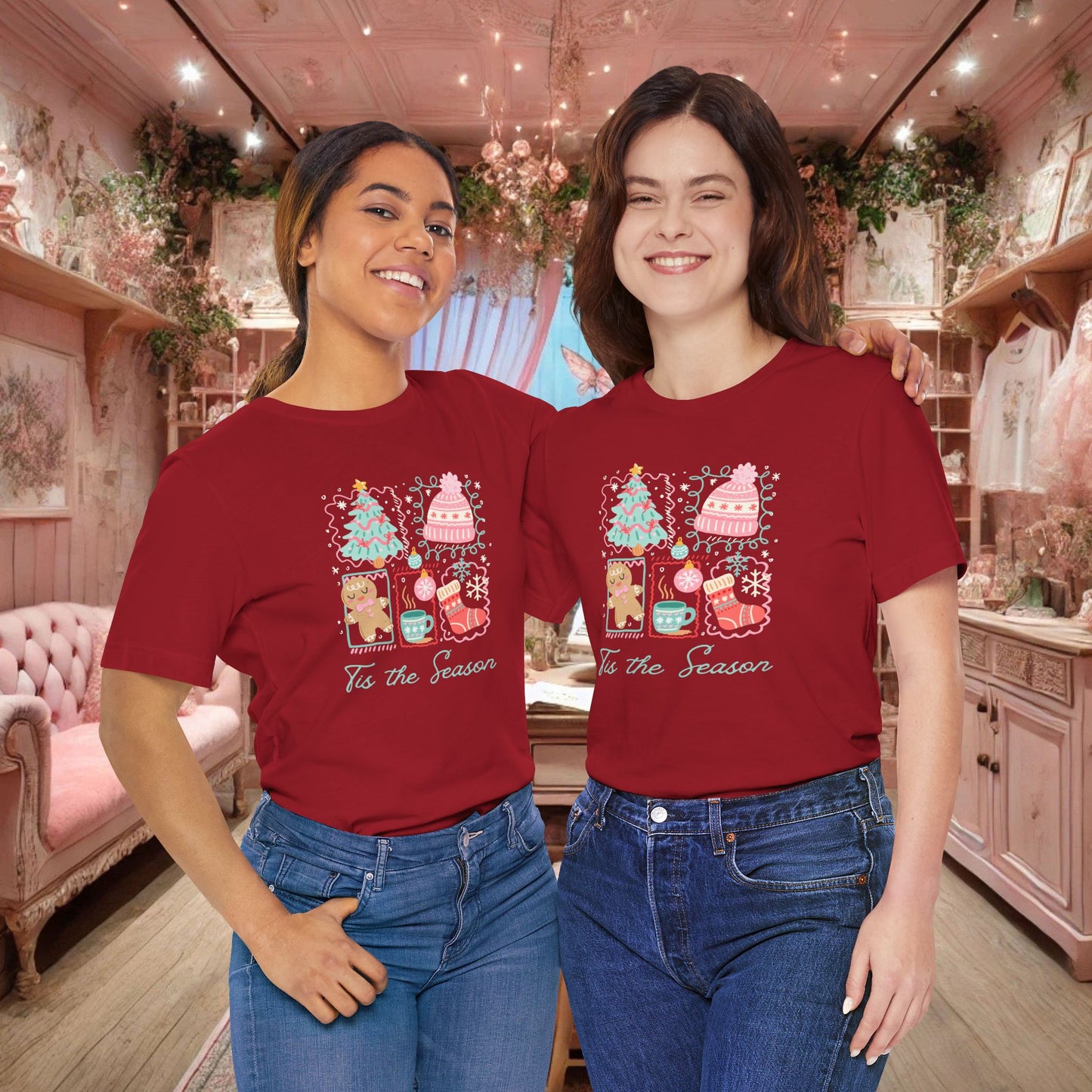 'Tis the Season Christmas Tee — Cute Holiday Icons (Tree, Gingerbread, Stocking)