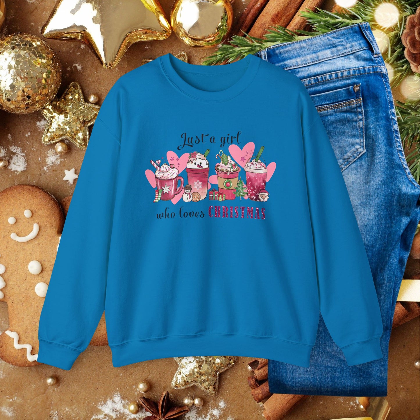 Christmas Gnome Crewneck Sweatshirt - "Just a girl who loves Christmas