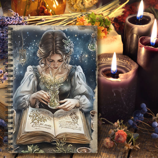 Romantic Apothecary Design - Ruled Line Spiral Notebook