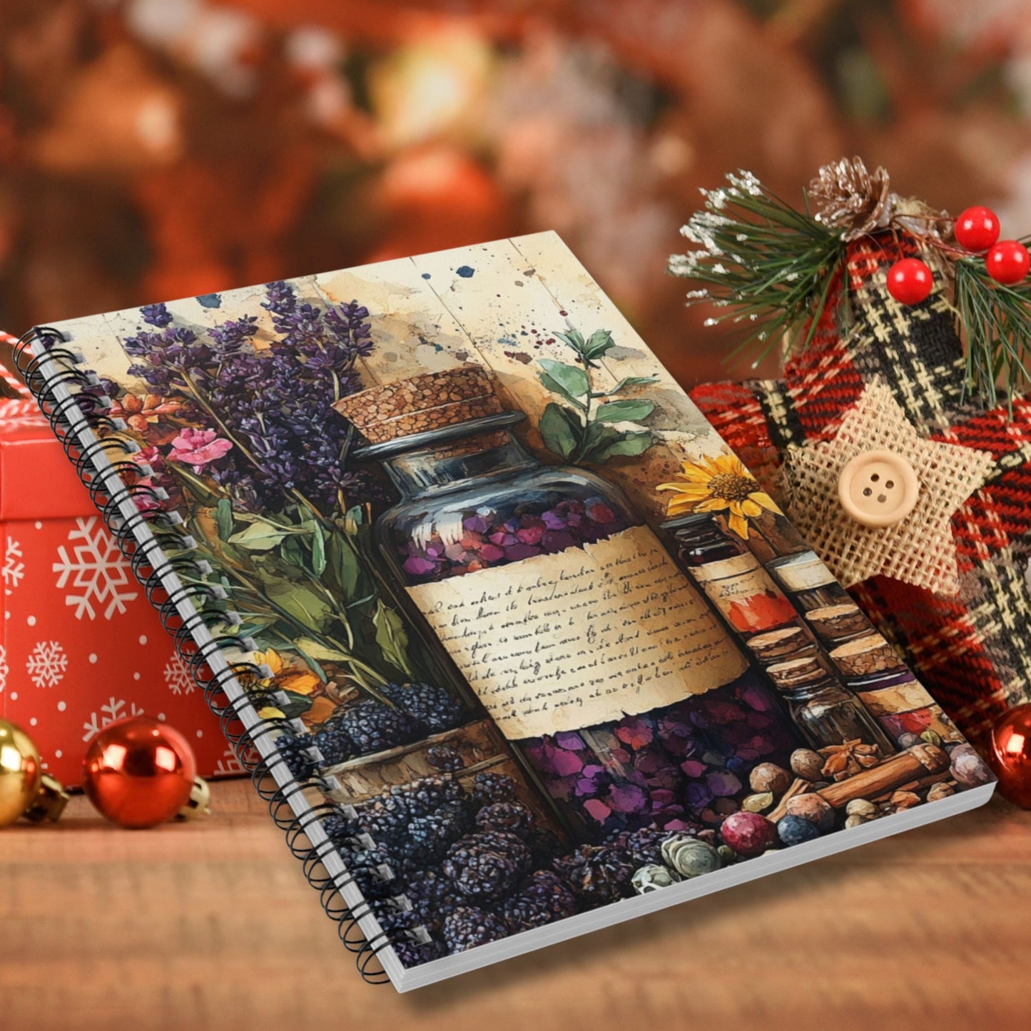 Romantic Apothecary Design - Ruled Line Spiral Notebook