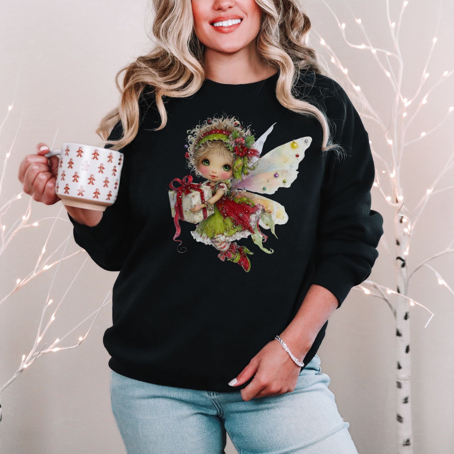 Christmas Fairy Sweatshirt – Whimsical Fairycore Holiday Pullover for Cozy Winter Days