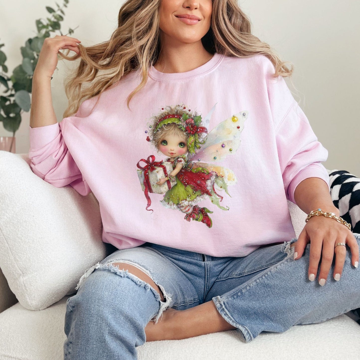 Christmas Fairy Sweatshirt – Whimsical Fairycore Holiday Pullover for Cozy Winter Days