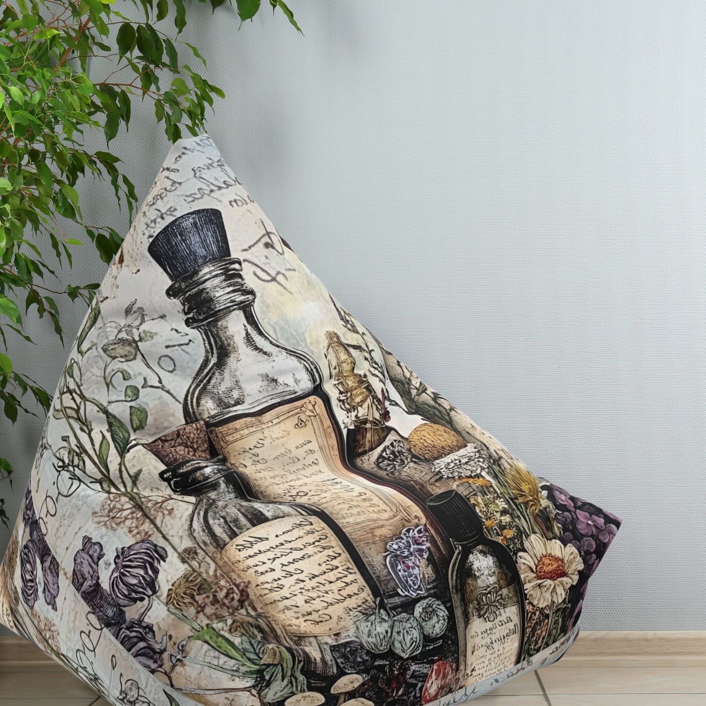 Apothecary Bean Bag Cover – Witchcore & Fairycore Home Decor