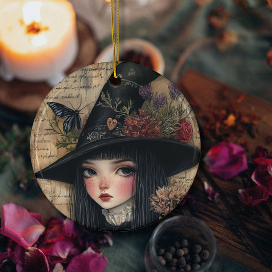Gothic Witch Ceramic Ornaments