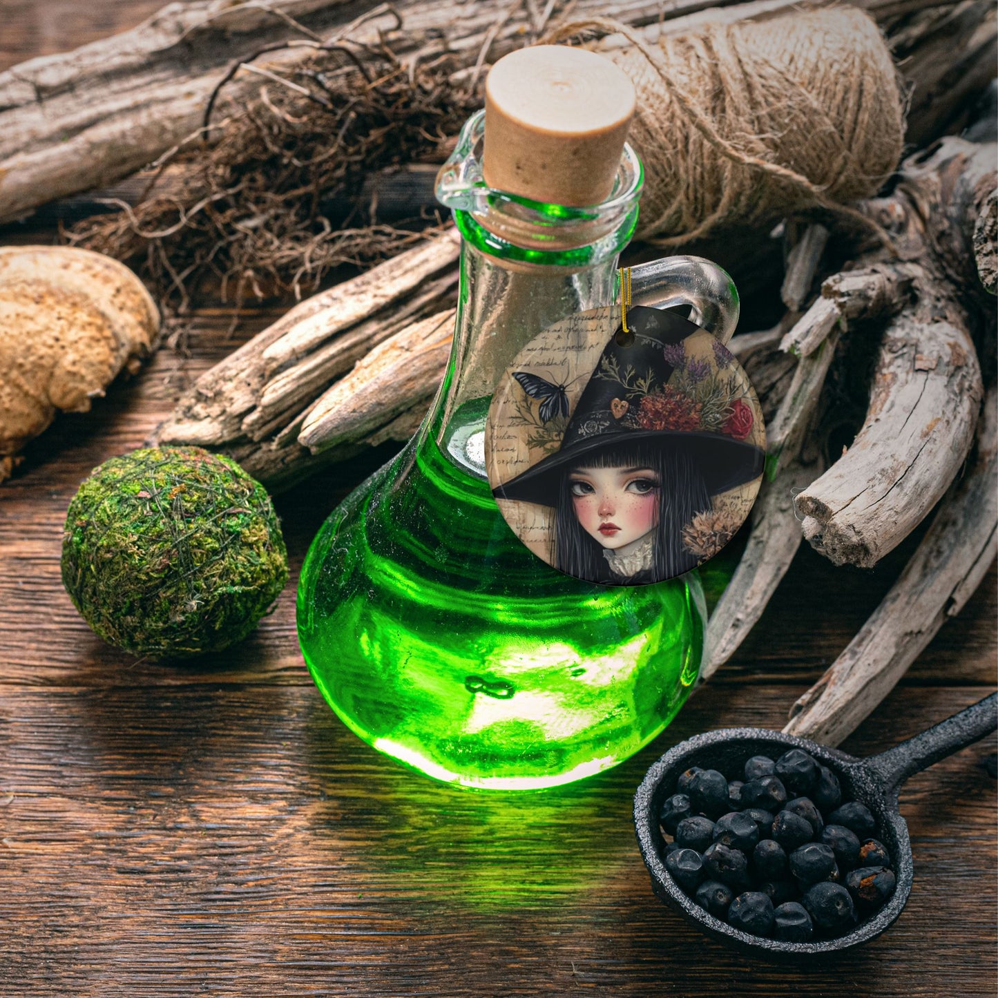 Gothic Witch Ceramic Ornaments