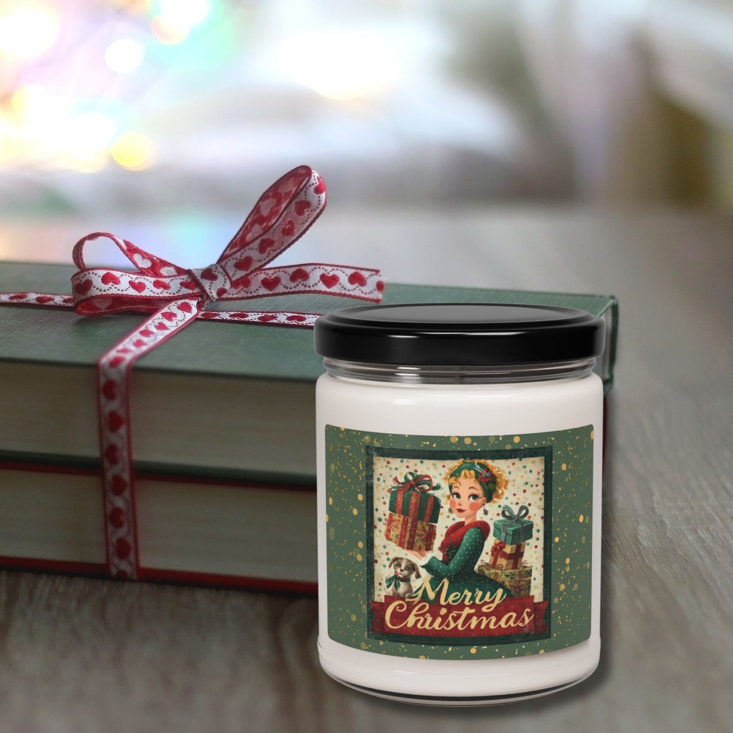 Merry Christmas Vintage Girl 9oz Scented Soy Candle