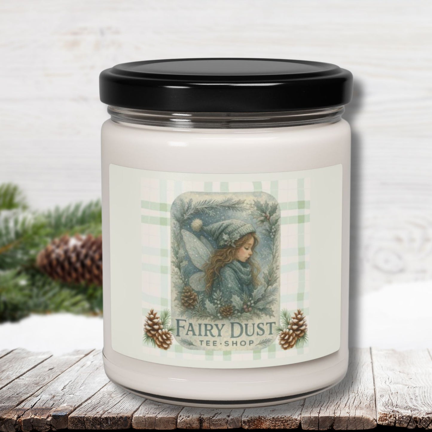 Fairy Dust Soy Candle 9oz — Woodland Pine & Vanilla Scented Jar
