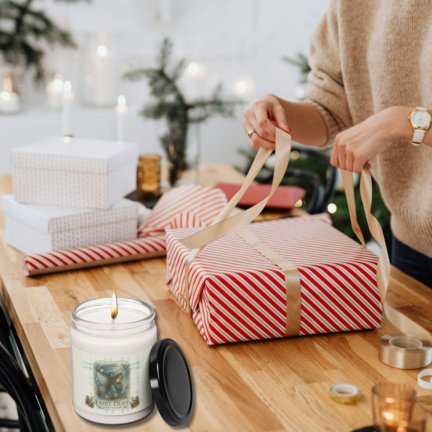 Fairy Dust Soy Candle 9oz — Woodland Pine & Vanilla Scented Jar