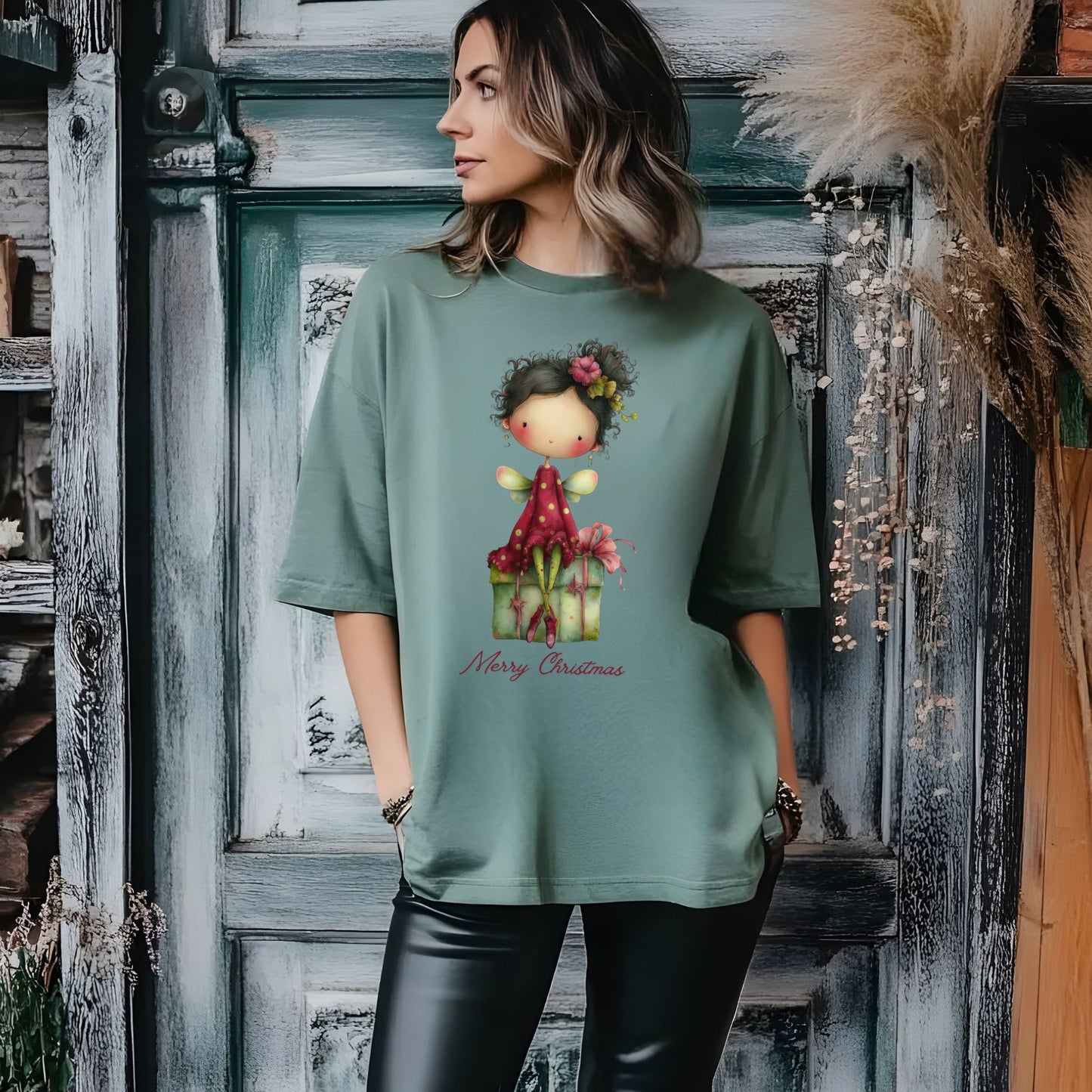 Christmas Gift Angel T‑Shirt — Merry Christmas Cute Holiday Graphic Tee