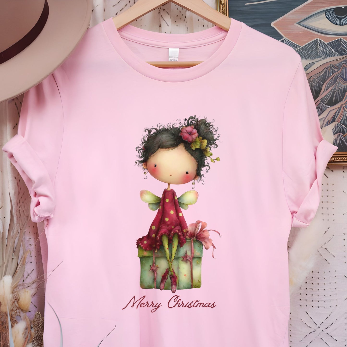 Christmas Gift Angel T‑Shirt — Merry Christmas Cute Holiday Graphic Tee