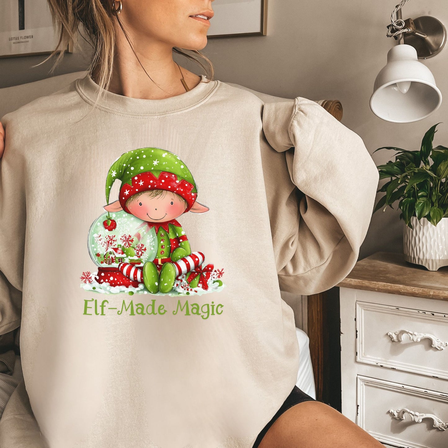 Elf-Made Magic Sweatshirt — Cute Christmas Elf Holiday Crewneck