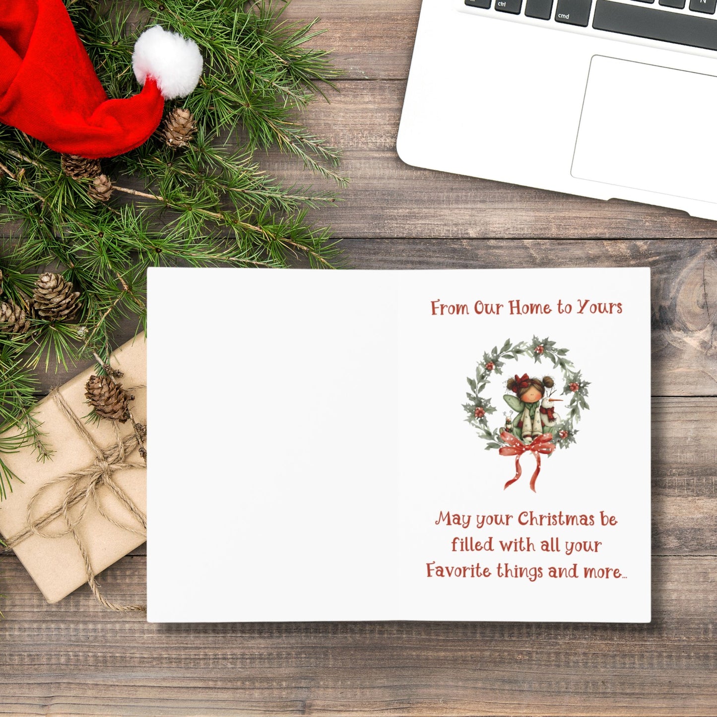 Merry Christmas Cute Snowman & Girl Holiday Greeting Cards