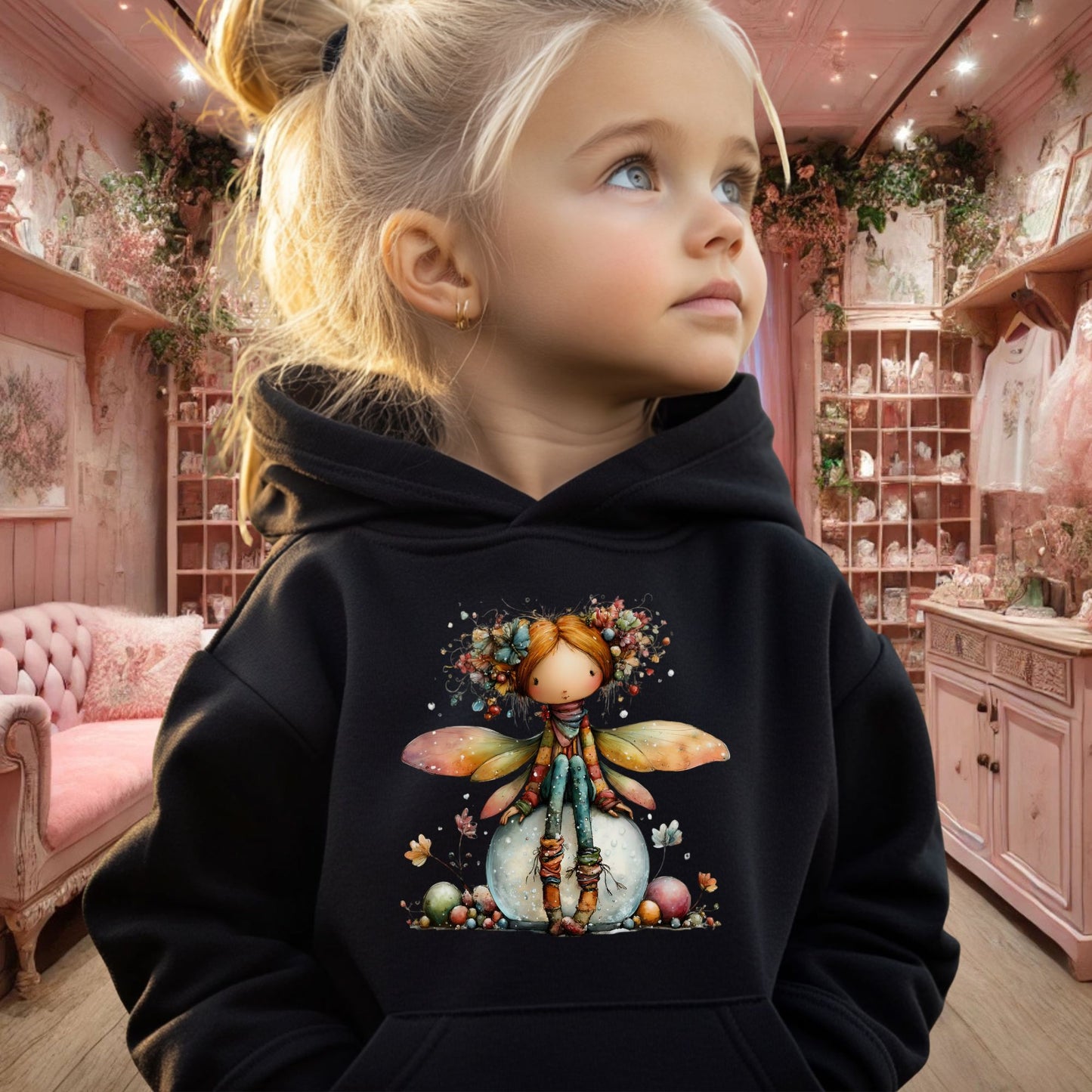 Kids Whimsical Fairy Hoodie — Cute Woodland Pixie Sweatshirt