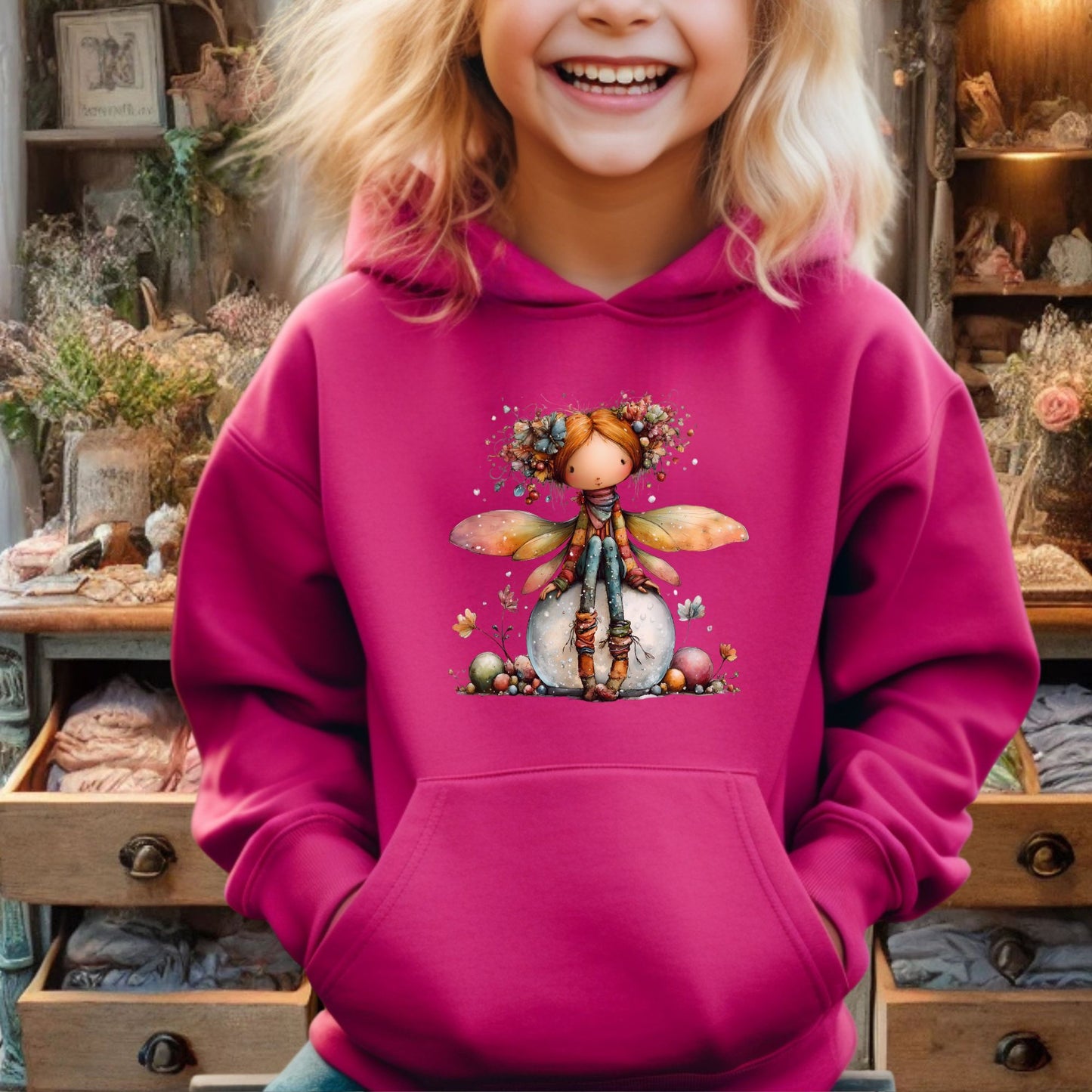 Kids Whimsical Fairy Hoodie — Cute Woodland Pixie Sweatshirt