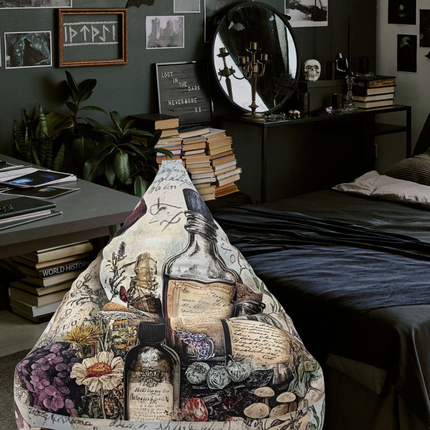 Apothecary Bean Bag Cover – Witchcore & Fairycore Home Decor