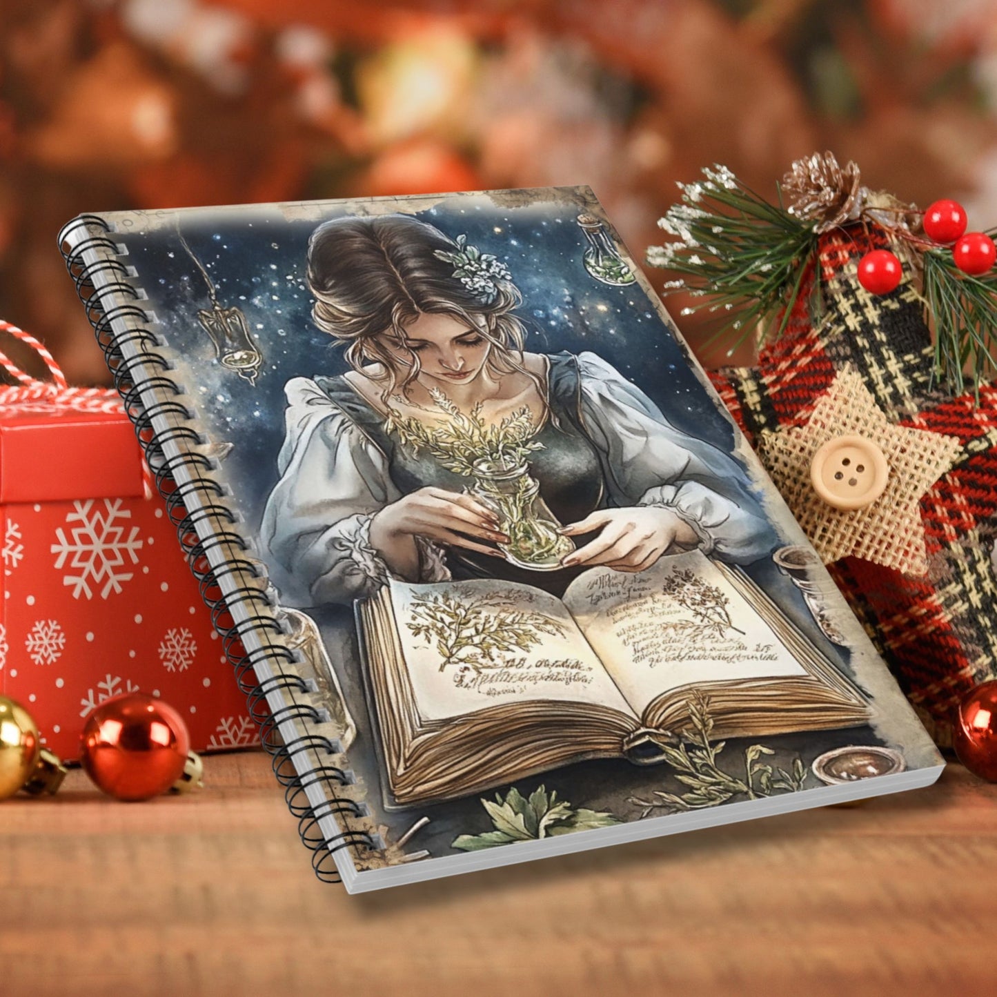 Romantic Apothecary Design - Ruled Line Spiral Notebook
