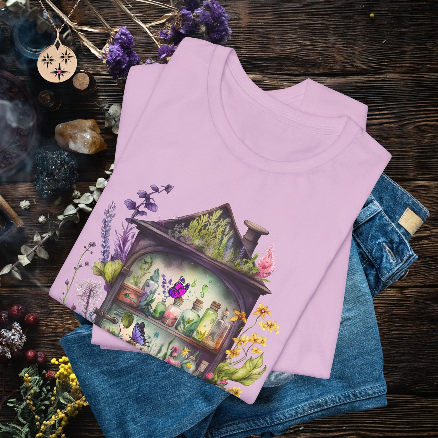 Fairy Garden Tee — Whimsical Floral Apothecary Shirt