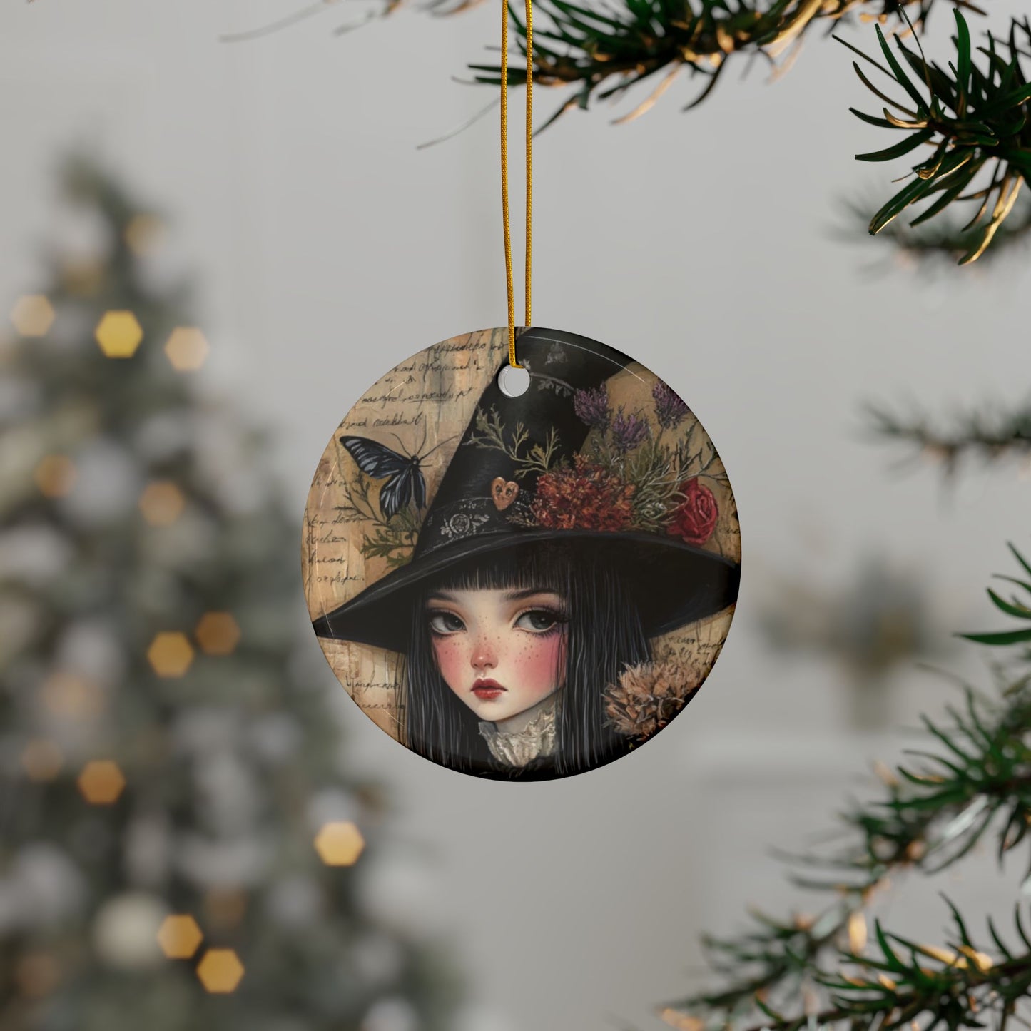 Gothic Witch Ceramic Ornaments