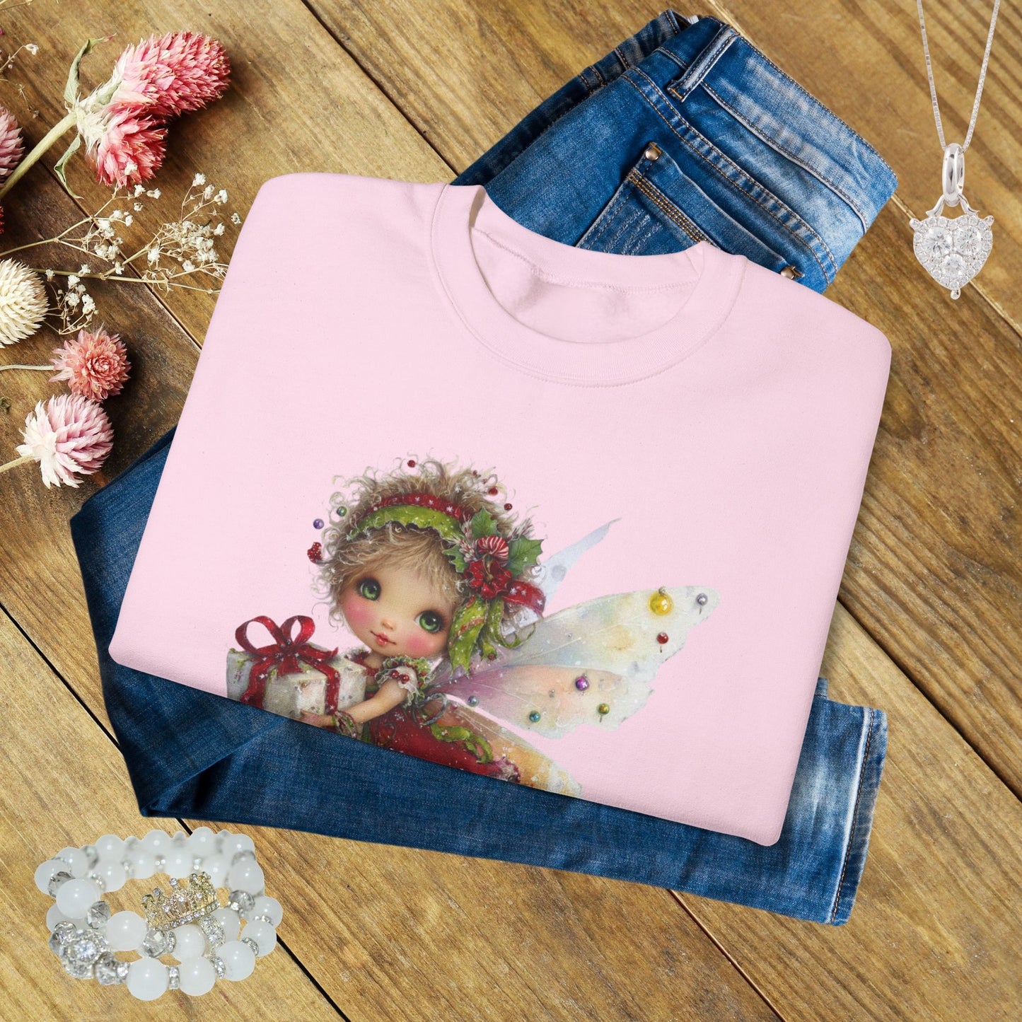 Christmas Fairy Sweatshirt – Whimsical Fairycore Holiday Pullover for Cozy Winter Days