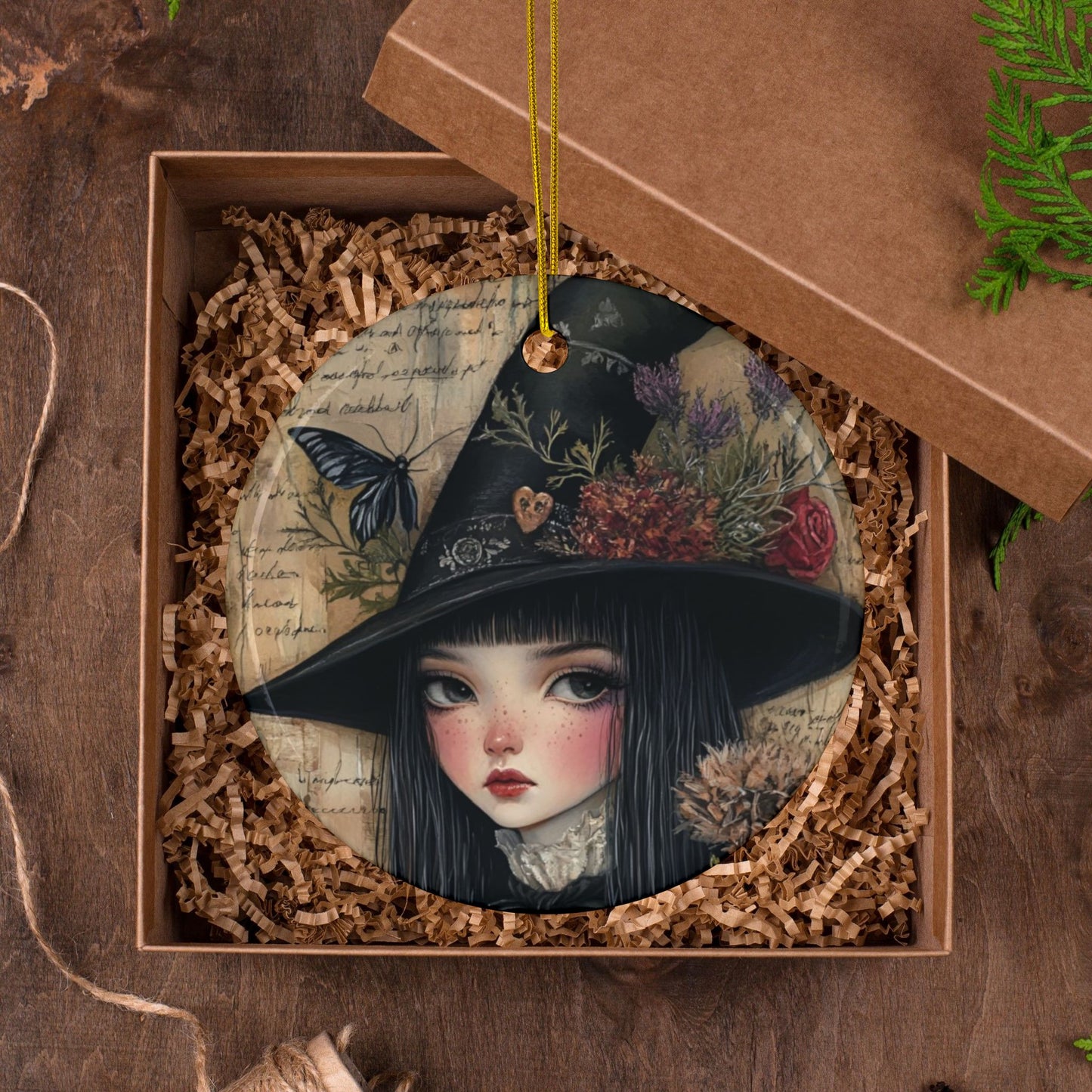 Gothic Witch Ceramic Ornaments