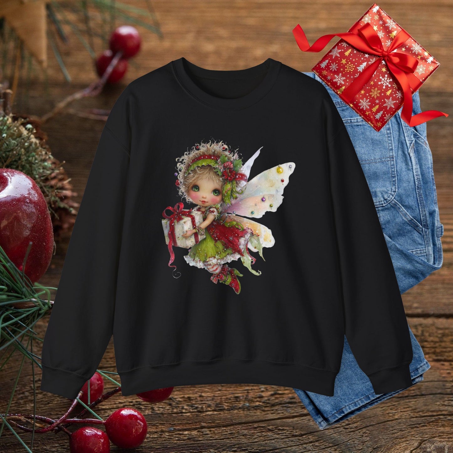 Christmas Fairy Sweatshirt – Whimsical Fairycore Holiday Pullover for Cozy Winter Days