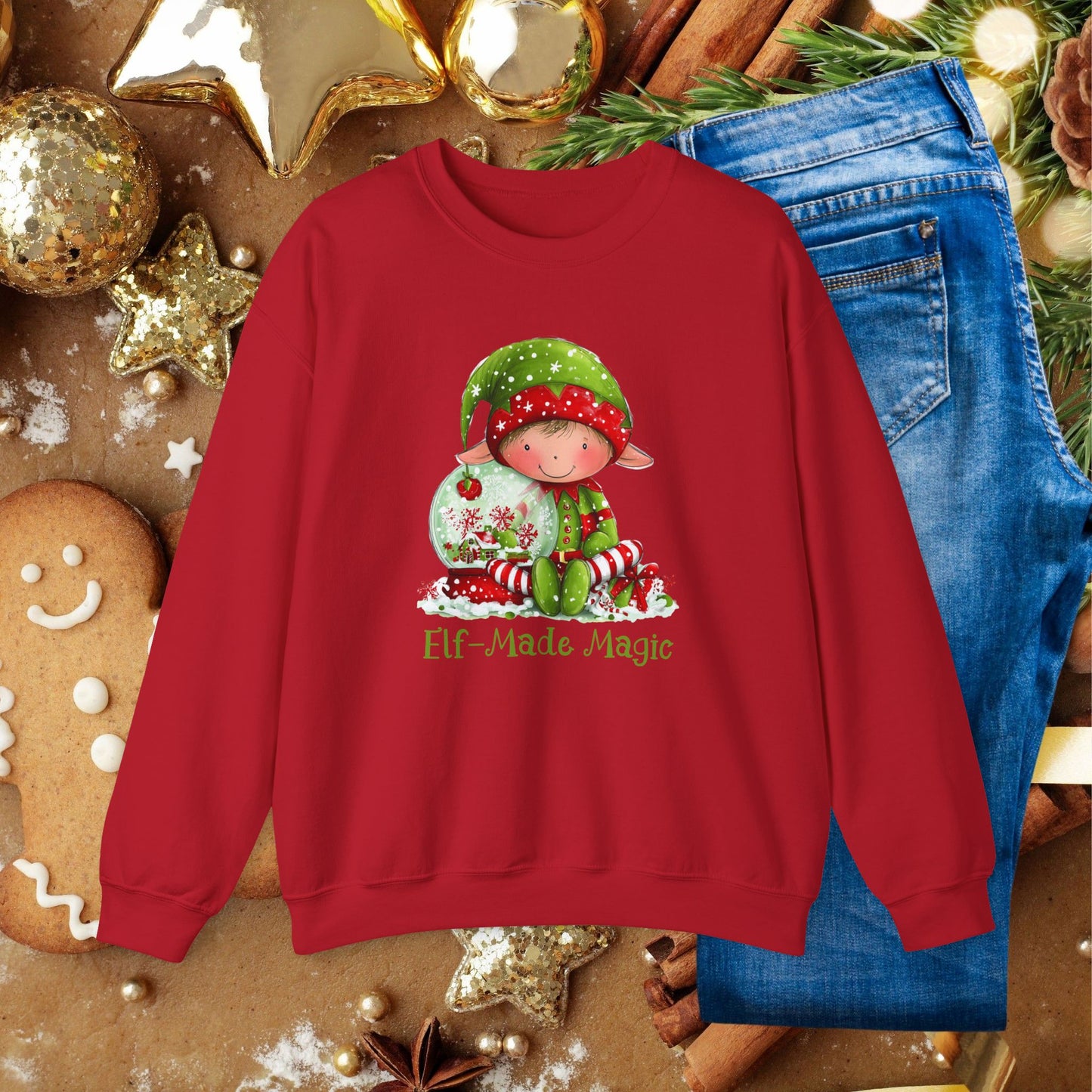 Elf-Made Magic Sweatshirt — Cute Christmas Elf Holiday Crewneck