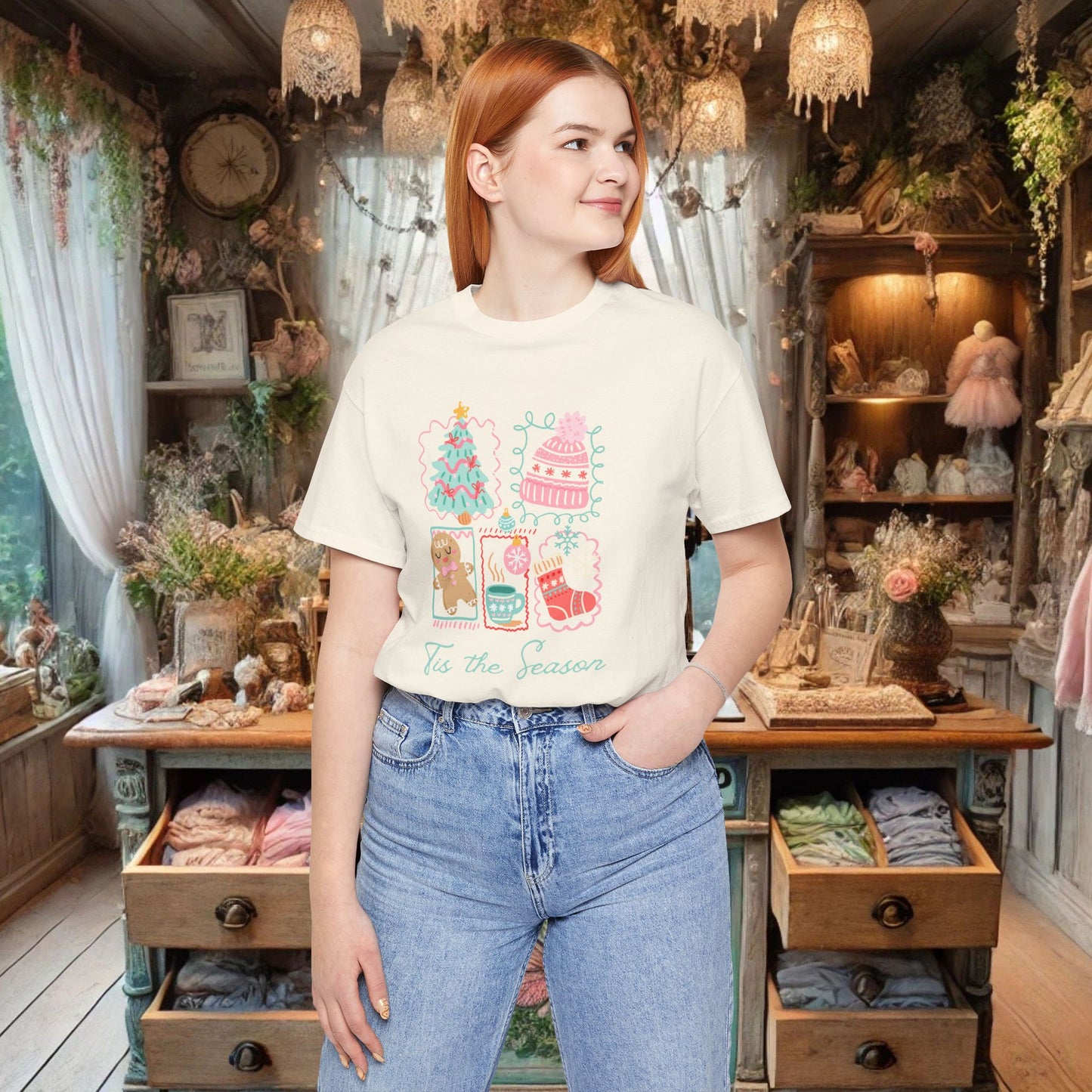 'Tis the Season Christmas Tee — Cute Holiday Icons (Tree, Gingerbread, Stocking)