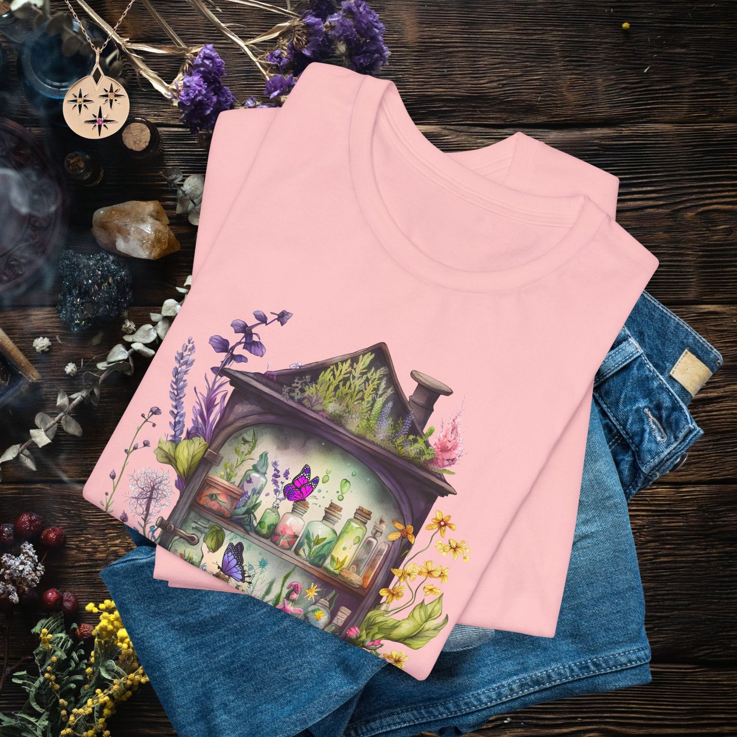 Fairy Garden Tee — Whimsical Floral Apothecary Shirt