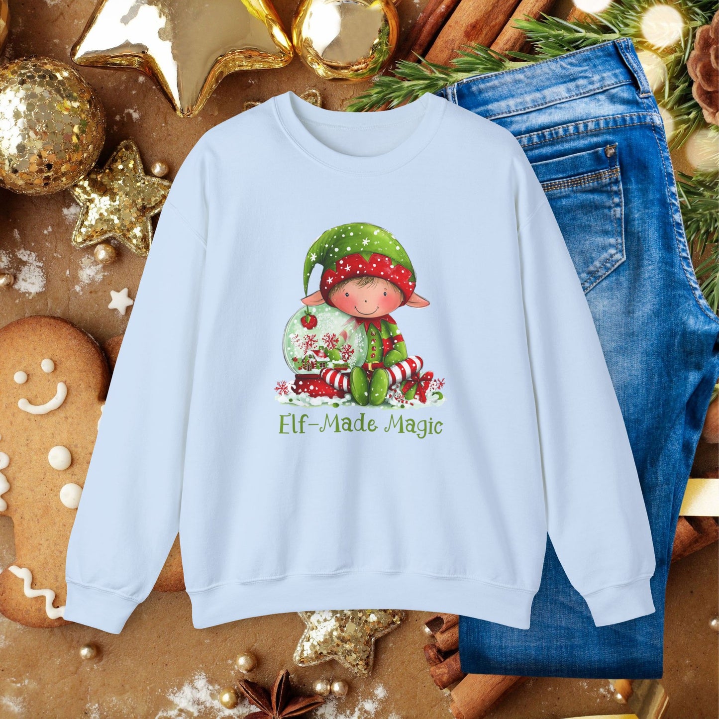 Elf-Made Magic Sweatshirt — Cute Christmas Elf Holiday Crewneck