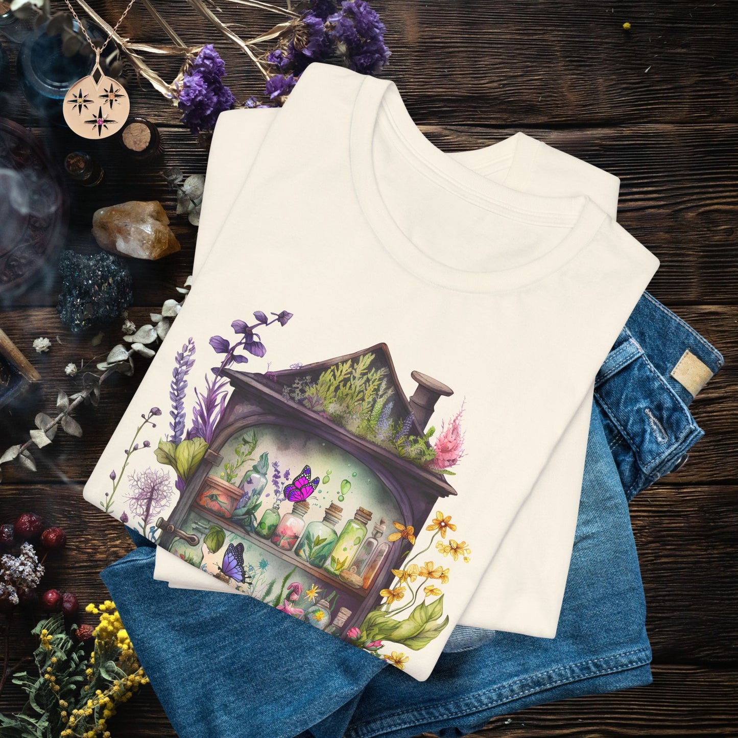 Fairy Garden Tee — Whimsical Floral Apothecary Shirt