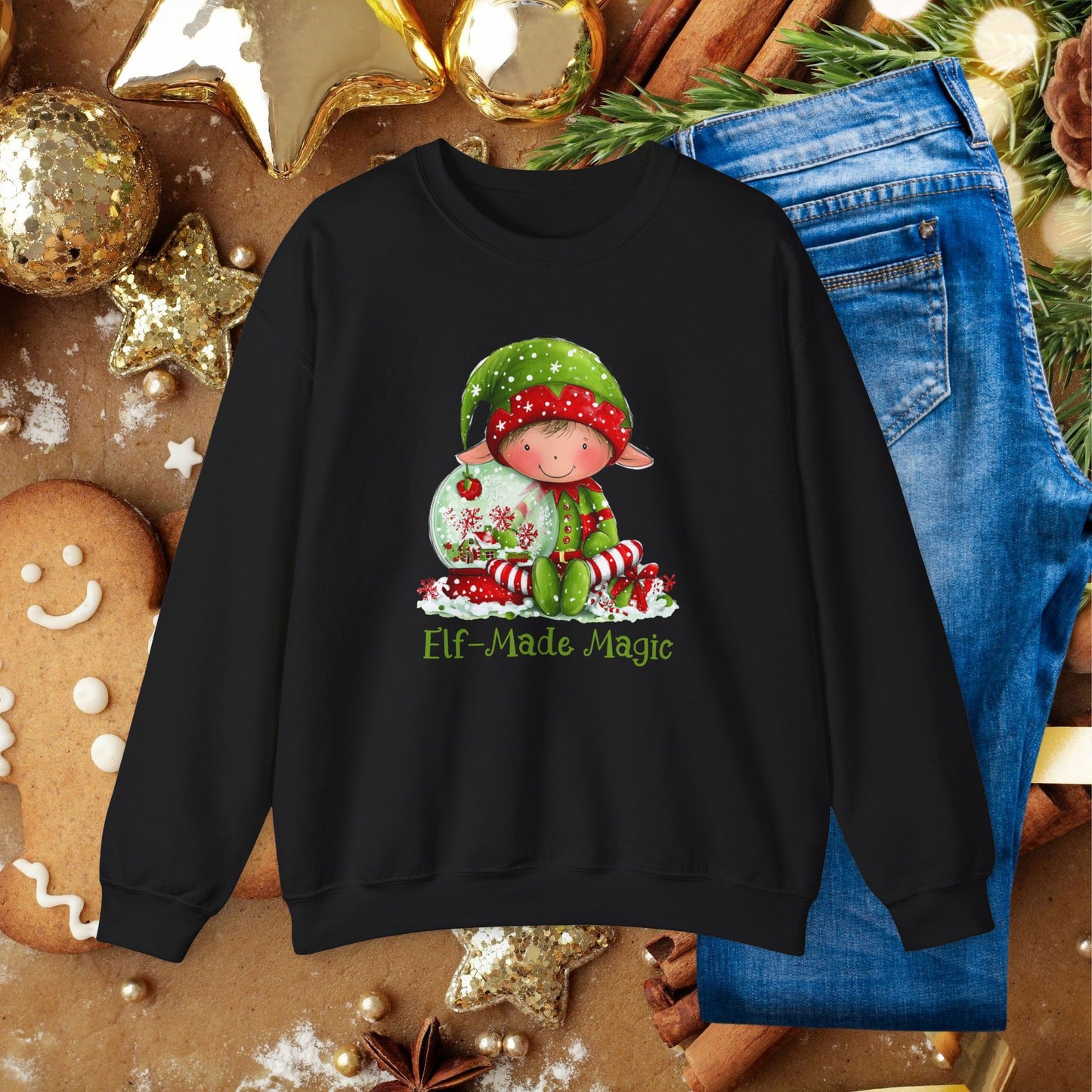 Elf-Made Magic Sweatshirt — Cute Christmas Elf Holiday Crewneck