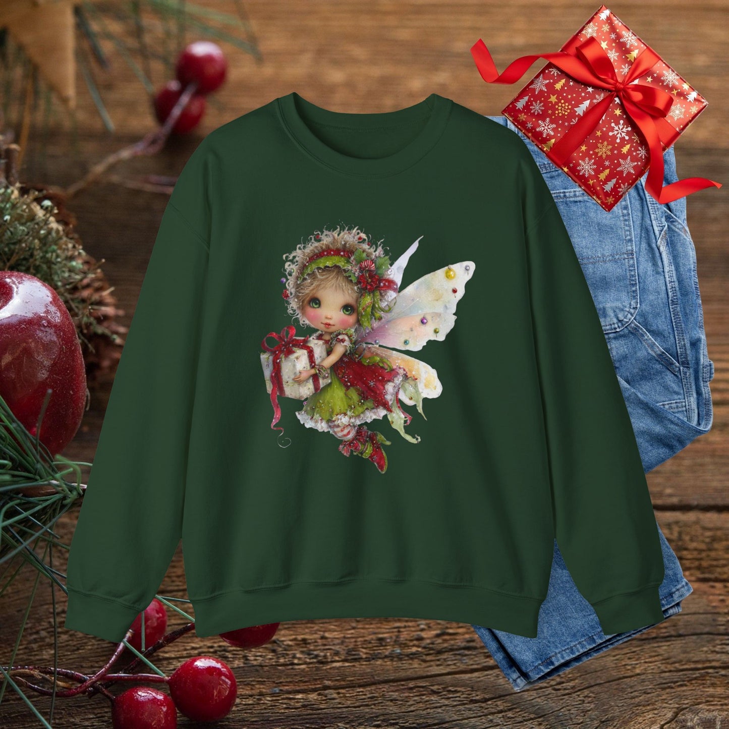 Christmas Fairy Sweatshirt – Whimsical Fairycore Holiday Pullover for Cozy Winter Days