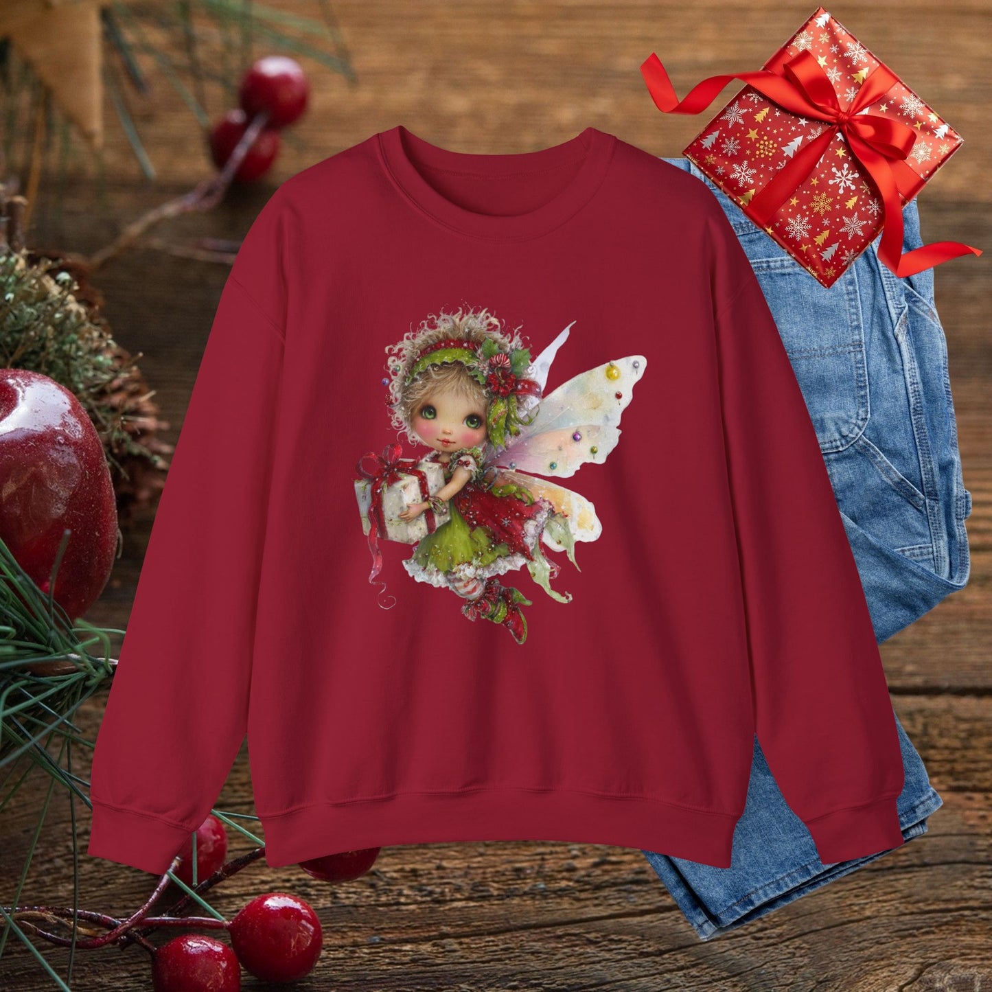 Christmas Fairy Sweatshirt – Whimsical Fairycore Holiday Pullover for Cozy Winter Days