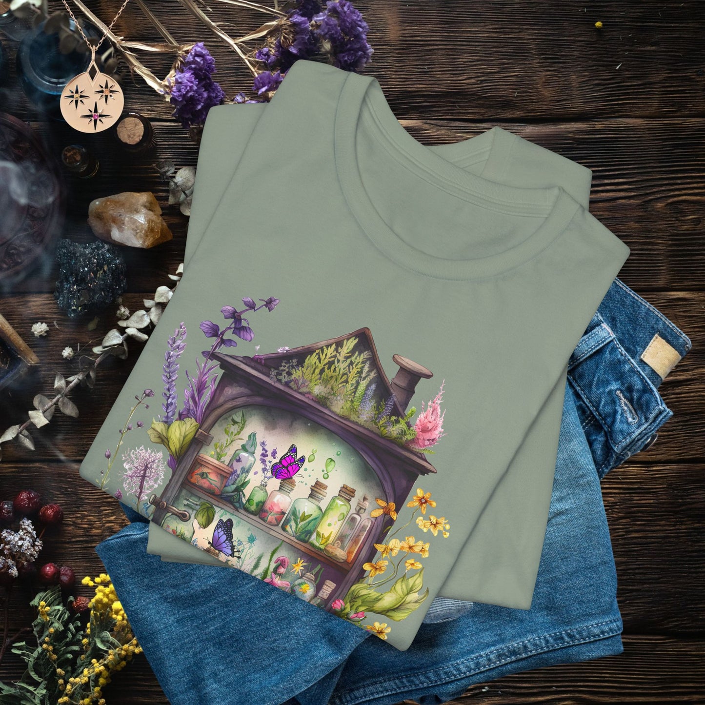 Fairy Garden Tee — Whimsical Floral Apothecary Shirt