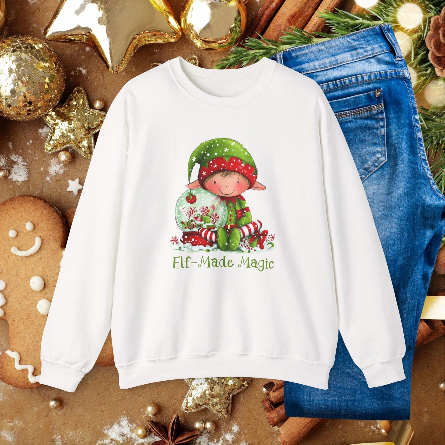 Elf-Made Magic Sweatshirt — Cute Christmas Elf Holiday Crewneck
