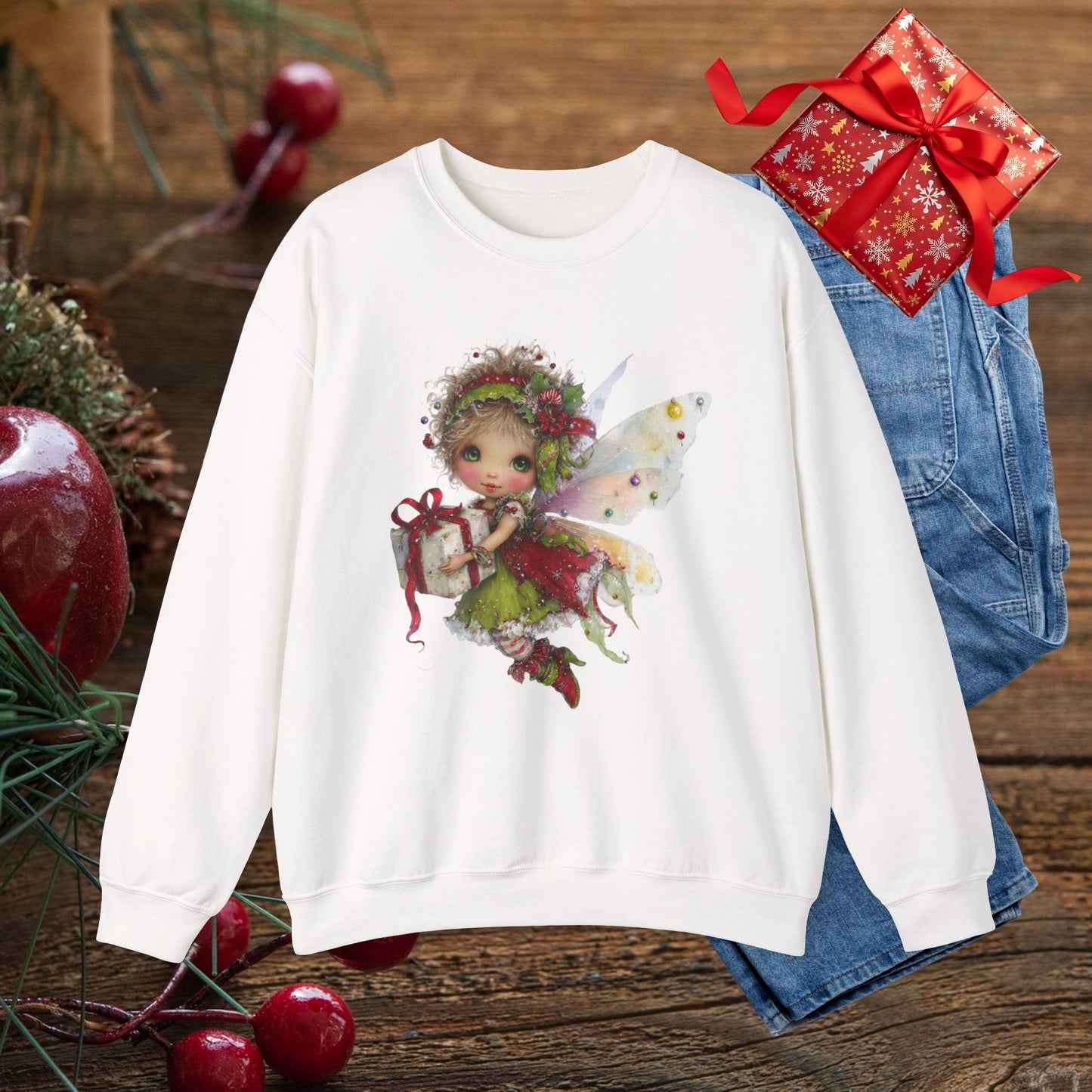 Christmas Fairy Sweatshirt – Whimsical Fairycore Holiday Pullover for Cozy Winter Days