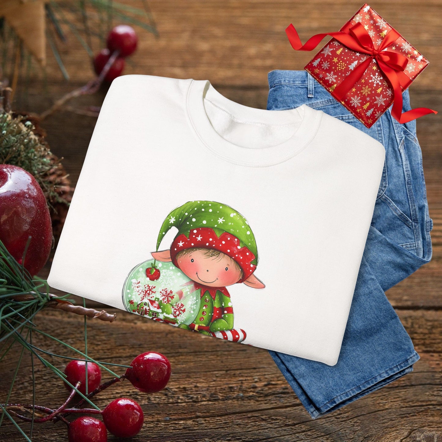 Elf-Made Magic Sweatshirt — Cute Christmas Elf Holiday Crewneck