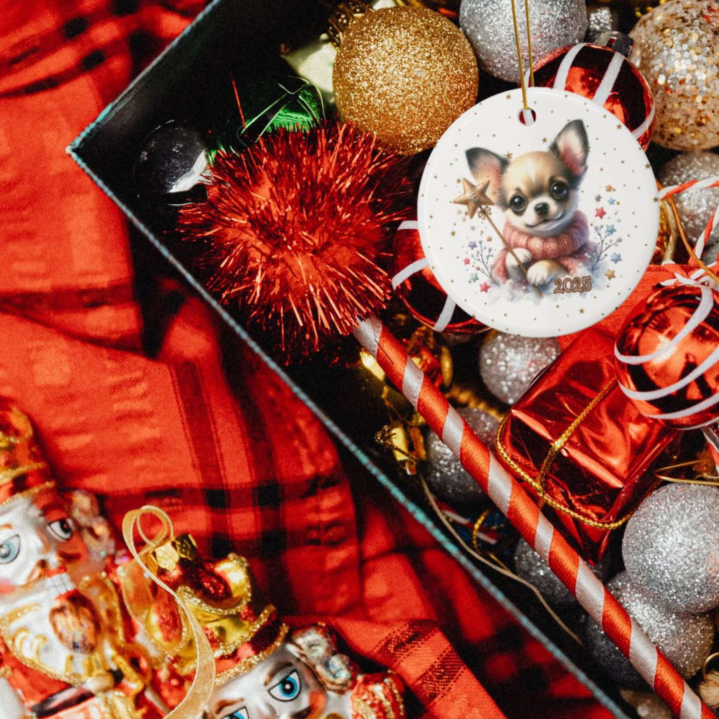 Charming Chihuahua Ceramic Ornament — Dog Holiday Decoration